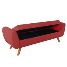 Recamier Bau Italia 1,20m Suede Vermelho - Inova Decor