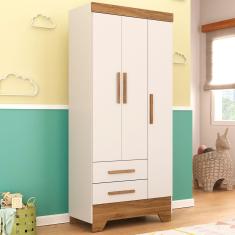 Guarda-Roupa Infantil Doce Sonho 3 Portas 2 Gavetas Branco - Panorama Móveis