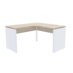 Mesa Em L P/ Escritório 155X155 Pandin P25 - Nogueira/Branco