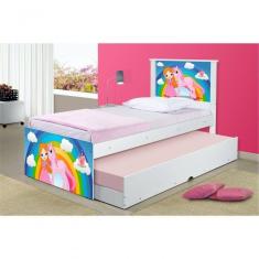 Cama Princesa E Unicórnio Com Auxiliar E Colchões