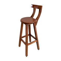 Banqueta Alta de Madeira com Encosto Girafa Imbuia