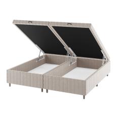 Base Box Bau King Size Ravena (43X193x203cm) Turkey Creme  - Casa Giulia