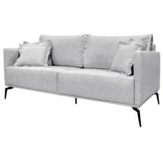 Sofa Liv 3 Lugares 200cm Pes Aço Linho 233 Grigio Ezz - Milani Store, 