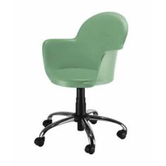 Cadeira Giratória Base Cromada Linha Polipropileno Moon Verde - Design