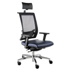 Poltrona Presidente com encosto Tela Mesh Linha Net Design Azul - Desi