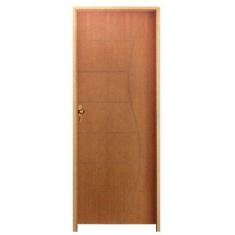 Kit Porta de Madeira Semi-Oca Belíssima 12 Rodam Padrão Imbuia - Lado 