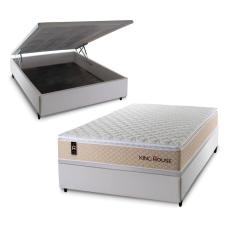 Conjunto Box Baú Alford Bege 138x188x73 c/ Molas Ensacadas