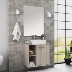 Gabinete para Banheiro 1 Porta com Espelho e Cuba Anne Móveis Bosi