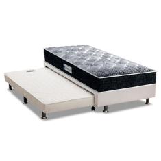 Cama Box C/Auxiliar Solteiro: Colchão Espuma Probel D33/Ep Advanced Tech1500 + Base Branco(88X188)