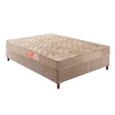 Cama Box Casal Kit Colchão Espuma D33 Pasquale Clean 138x188 Base Bege Pasquale Polar