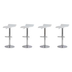 Kit 4 Banquetas Tóquio Belo Horizonte Branca Base Giratória Altura Reg