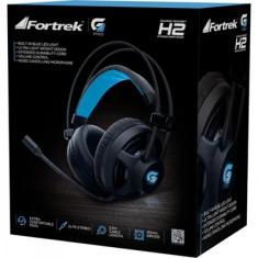 Headset Gamer Com Fio Fortrek PRO H2, LED Azul, Preto