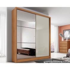 Guarda Roupa Solteiro Thor Plus 2 Portas de Bater 3 Gavetas MDF Freijo Cumaru c- Fendi Móveis Novo Horizonte