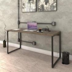 Escrivaninha Mesa Escritório Diretor Estilo Kuadra 150cm Industrial Ca