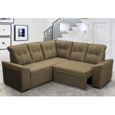 Sofá Canto London Bege Suede Velut - King House