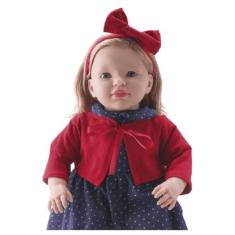 Boneca Louise Grande 50cm Menina Baby Loira Acessórios Bebe - Bambola