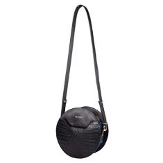 BOLSA REDONDA PRETA DOURADA