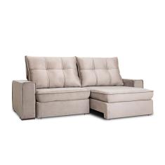 Sofá 4 Lugares Retrátil e Reclinável Flexforma Versalhes Camurça 250 cm