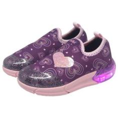 Tenis Infantil Menina Slip On Luz Bibi Space Coração 1228025-Feminino