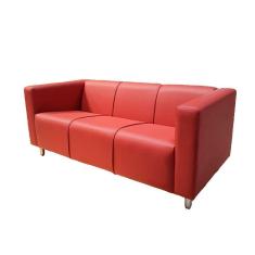 Sofá Nilo Sala Recepção 3 Lugares - Vermelho - Cor: Vermelho