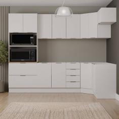 Cozinha Modulada 7 Peças sem Tampo com Rodapé Ipanema Cabecasa Madeiramadeira Branco