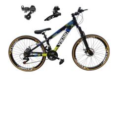 Bicicleta Aro 26 Vikingx Tuff 25 Aluminio 21v Cambio Shimano Traseiro 