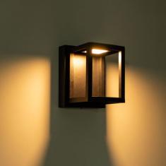 Kit 2x Arandela Led Lanterna Retrô 7w 3000k Preta St1023