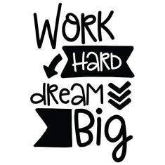 Adesivo Parede Quarto Frase Work Hard