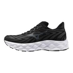 Mizuno Wave Sky 8 Tênis de corrida masculino, preto-cinza metálico, 42