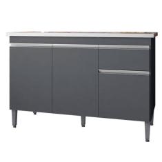 Balcão de Cozinha Tatiane 120 cm Cinza Fosco 2001 Com Tampo MDP AJL Mó