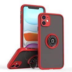 ymxdmd É especialmente projetada para iPhone 11 antiarranhões, anti-impressão digital, suporte de anel giratório de 360° embutido sólido e durável, capa magnética para celular para carro, adequada