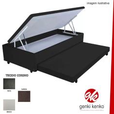 Cama Box Bau Solteiro Com Auxiliar Semi Ortopedica