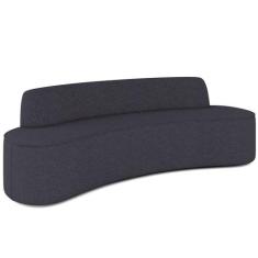 Sofá 3 Lugares Curvo Sala de Estar Living Cancún D02 Linho Chumbo 210 