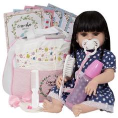 Boneca Reborn Infantil Corpo de Silicone Recém Nascida Linda - Cegonha