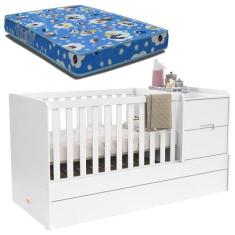 Berço Multifuncional Formare Branco Acetinado e Colchão Phisical 70/13