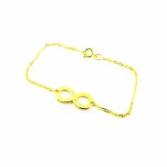 Pulseira Infinito Amizade Amor Eterno Folheado A Ouro 18k - Milena Fol