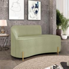 Sofá 2 Lugares Orgânico 140cm Morgan Pé Aço Dourado Bouclê D03 - D'Ros