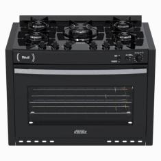Fogao de Embutir 5 Bocas Venax Gaudi Platinum Vitreo Preto Gas Glp, Pr