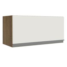 Armário Aéreo de Cozinha Madesa Glamy 70 cm 1 Porta Basculante - Rustic/Branco