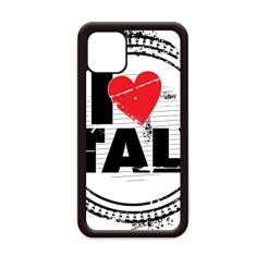 I Love Italy Carimbo circular de coração para iPhone 12 Pro Max capa para Apple Mini Mobile Case Shell