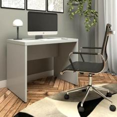 Mesa Para Estudos e Escritório Tampo 40mm 90cm Pés Painel - F5 Office 