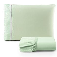 Jogo De Lençol Solteiro 2 Pçs Basic Percal 180 Fios Lese Bordado Inglês - Verde