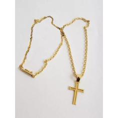 Cordão Banhado A Ouro 18k Cadeado 3mm Pingente E Pulseira - MK Jóias