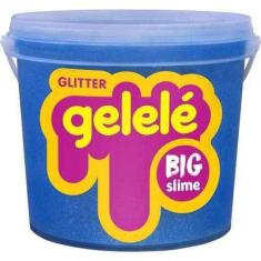 Gelele Balde Slime Glitter Meleca Geléia Massinha Big Azul