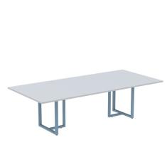 Mesa De Reunião Retangular 200x90cm Mr2000p25tub Cinza/azul D