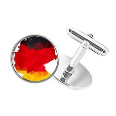 DIYthinker Abotoaduras com clipe de botão redondo com mapa da bandeira nacional da Alemanha