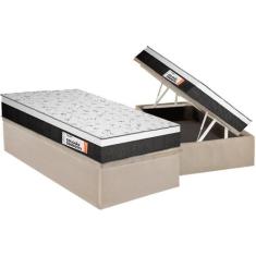 Cama Box Baú Solteiro: Colchão Anatômico Plumatex Falcon Ultra Firme +