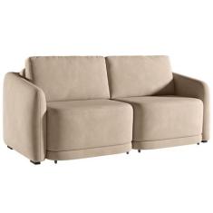 Sofá Cama para Sala de Estar 2 Lugares 216cm Montserrat K01 Veludo Beg