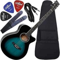 Kit Violão Eletroacústico  Mini Jumbo Gsf1r Dbb Giannini