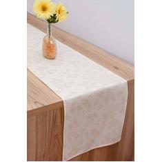 Confecções Elba Trilho De Mesa Tecido Jacquard Pérola 2,20x0,40